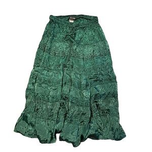 Green Floral Maxi Skirt